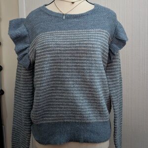Blue Striped Women's Sweater